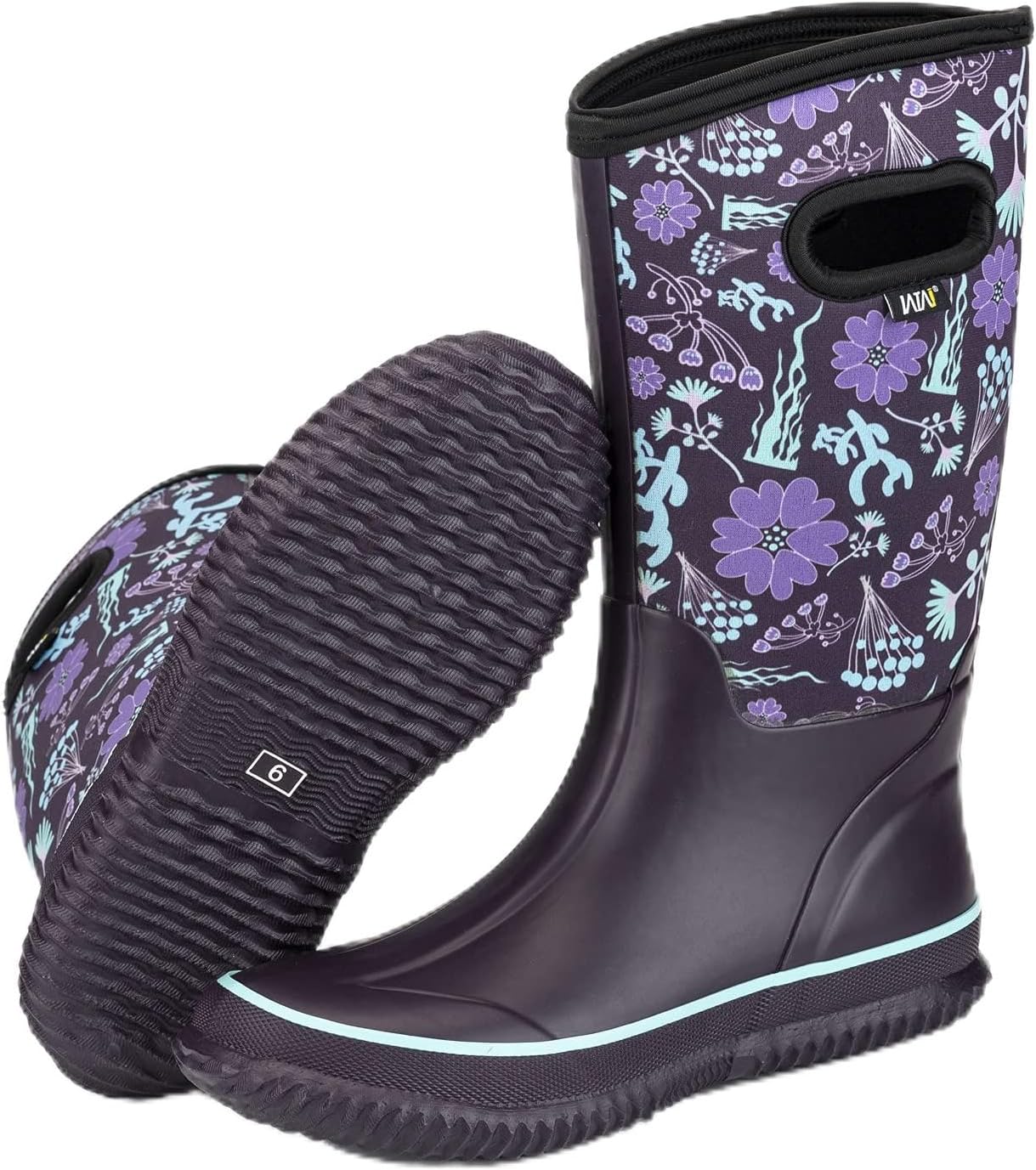 WTW Mid Calf Rain Boots for Women - Waterproof Insulated Comfort