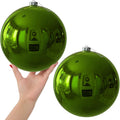 Lime Green 8.0in Extra Large Christmas Ornaments - Shatterproof Set