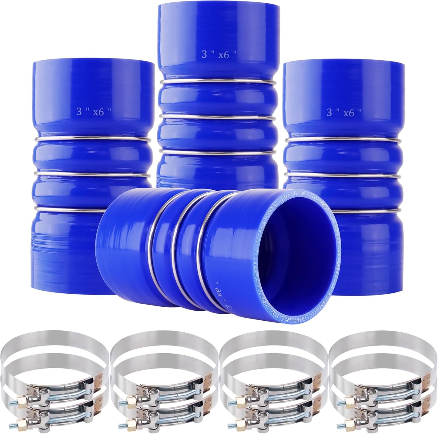 3in X 6in Silicone Charge Air Cooler Hump Hose Kit for Trucks