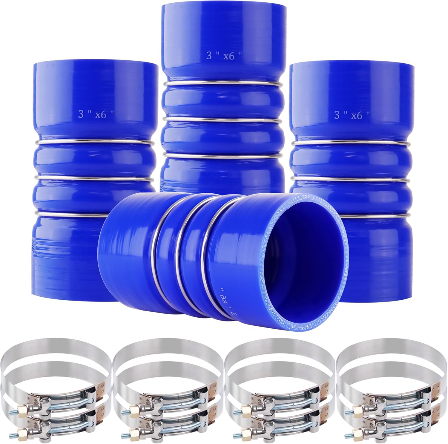 3in X 6in Silicone Charge Air Cooler Hump Hose Kit for Trucks