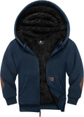 Unisex Kids Fleece Hoodie Sherpa Lined Jacket - Warm, Soft Fit Boys