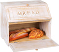 Vintage Double Layer Large Bread Box for Kitchen Counter - Retro White