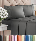 King Size 4 Piece Sheet Set Charcoal - Cooling Ultra-Soft Microfiber