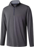 Quarter Zip Golf Pullover Men Dry Fit Long Sleeve - Performance Mock