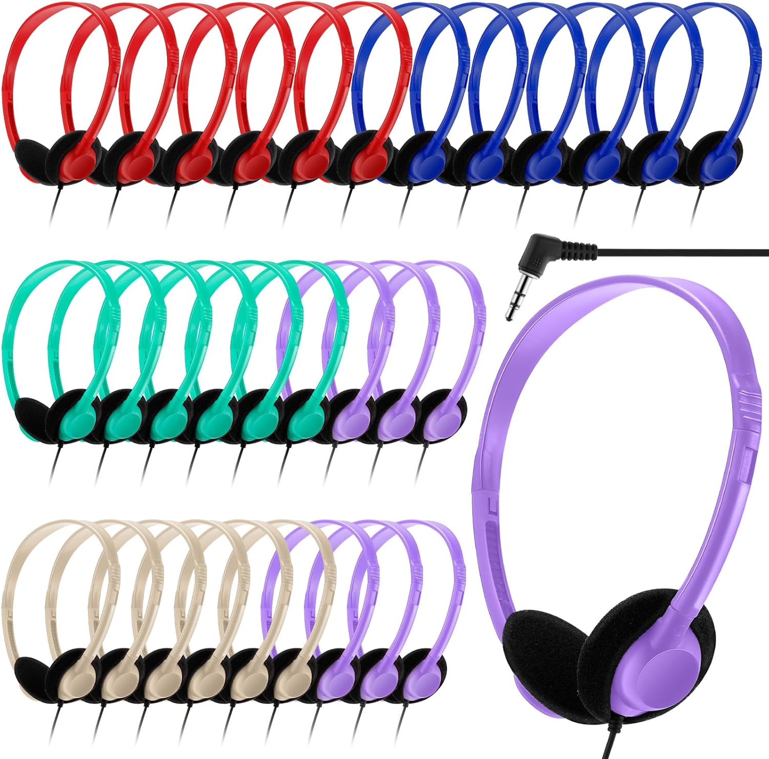 30 Pack Student Headphones: Classroom Essential!