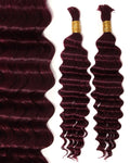 BEEOS Boho Human Hair for Braiding #99J Burgundy 22 Inch
