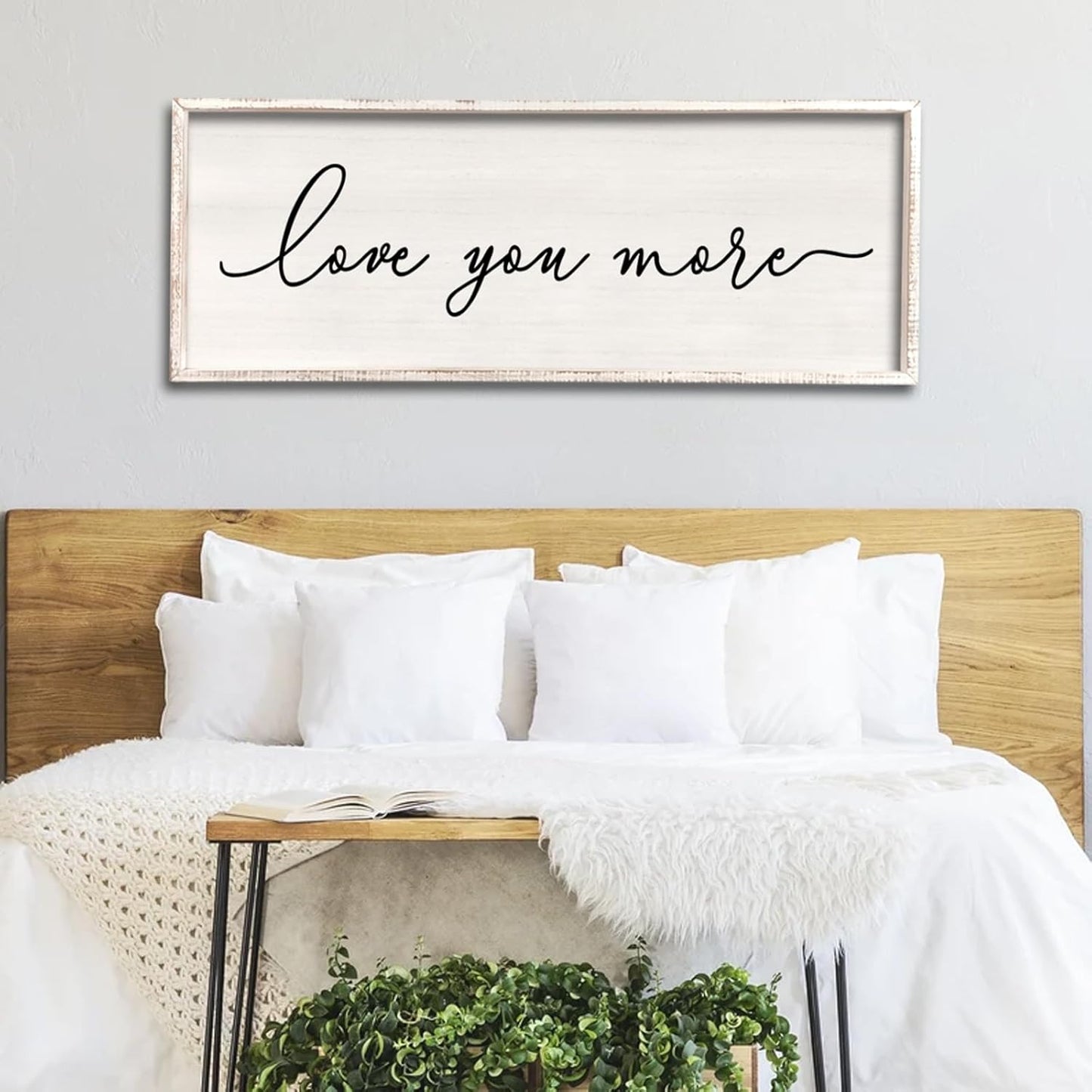 Love You More Sign Wall Decor for Modern Farmhouse Style
