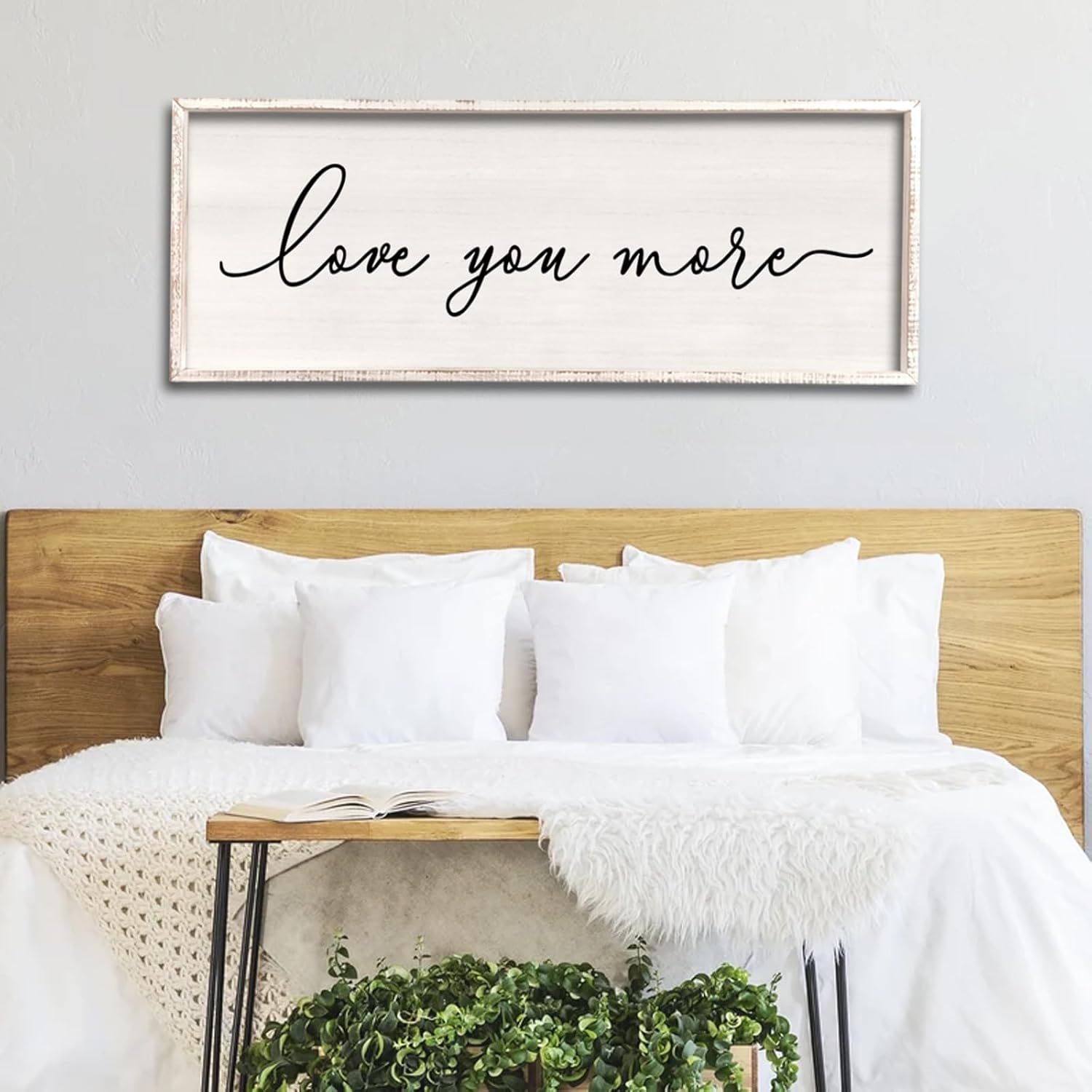 Love You More Sign Wall Decor for Modern Farmhouse Style