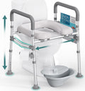 Raised Toilet Seat with Handles 500lb Capacity - Stable Comfort
