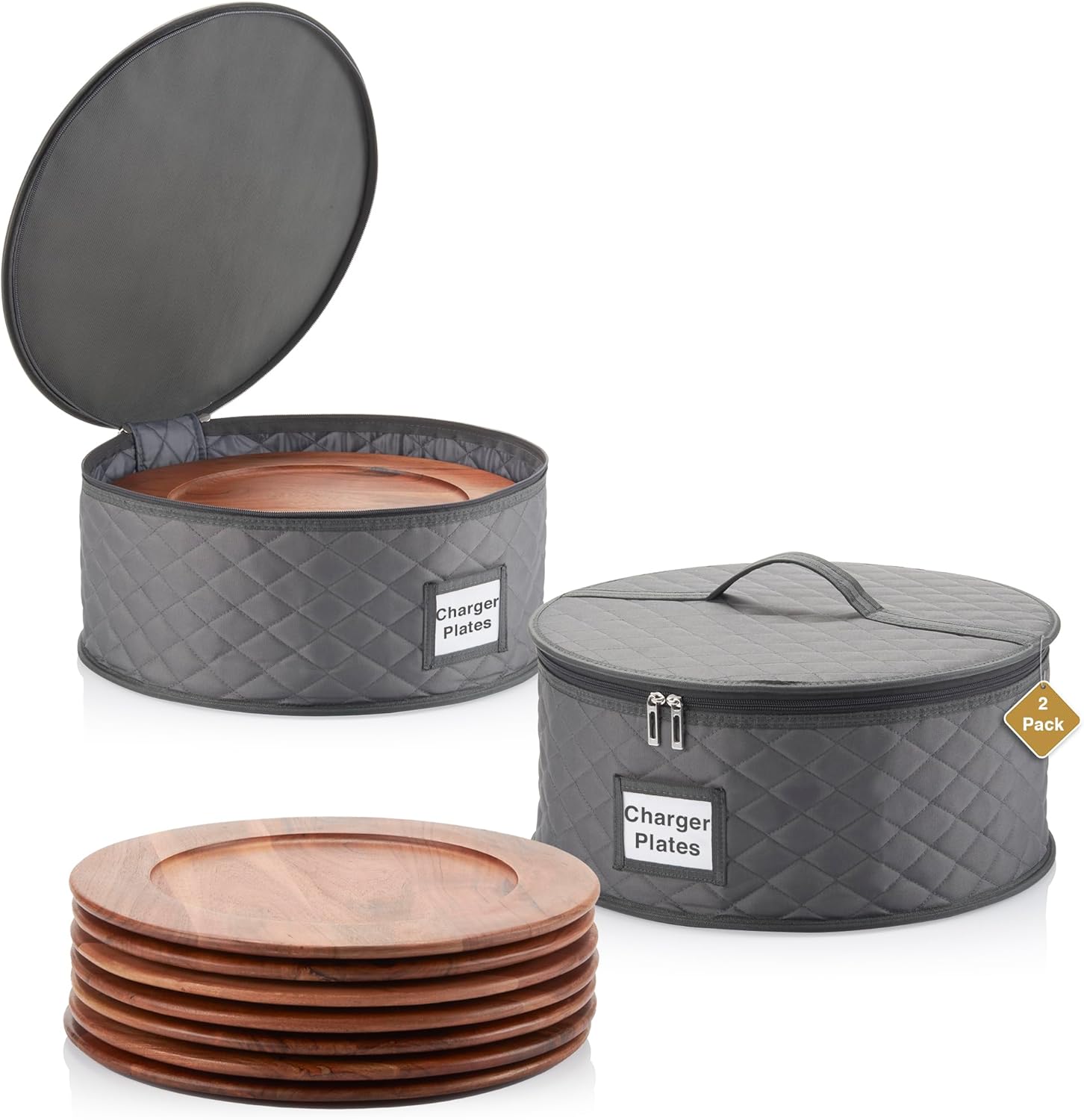 2 Pack Storage Containers for Charger Plates - 15ft W x 7ft H