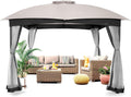 FAB BASED 10x10 Gazebo Double Vent Canopy with Privacy Netting