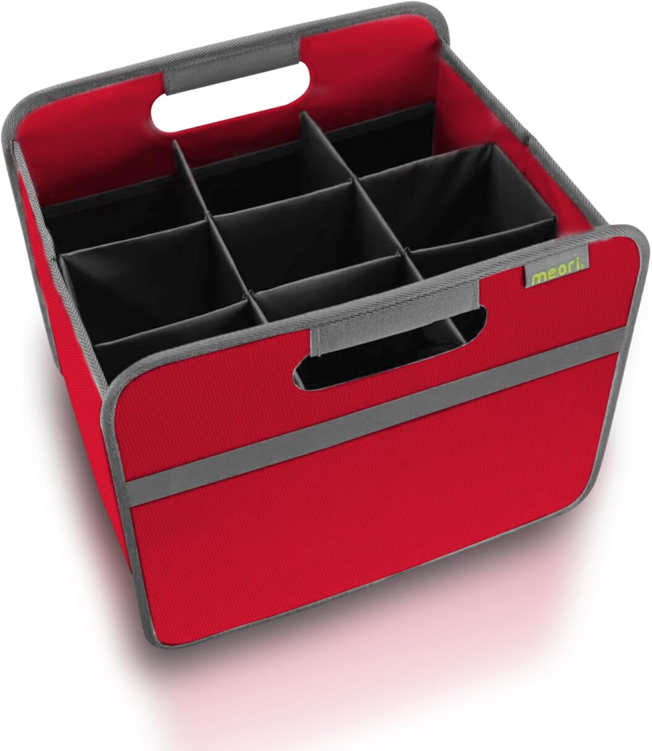 meori 9-Bottle Wine Carrier - Hibiscus Red Solid Design
