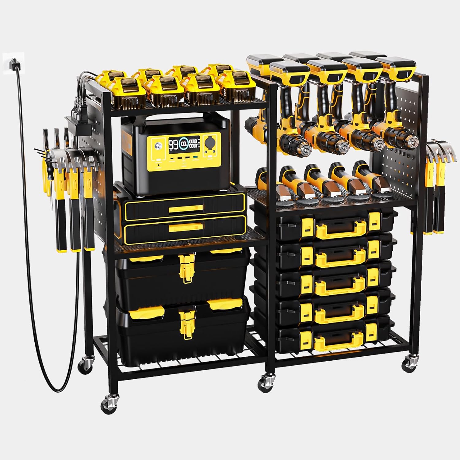 Mobile Workshop Power Tool Cart - Organize & Charge on the Go!
