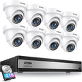 ZOSI H.265+ 16 Channel 1080p DVR Security Camera System - 8 Dome Kit