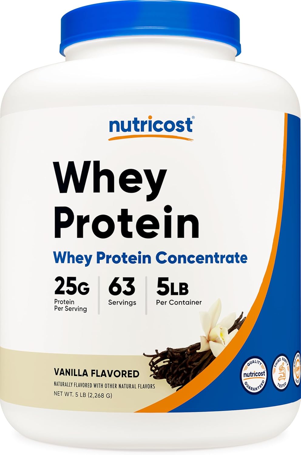 Nutricost Whey Protein Powder - Delicious Vanilla Flavor, 5 lbs