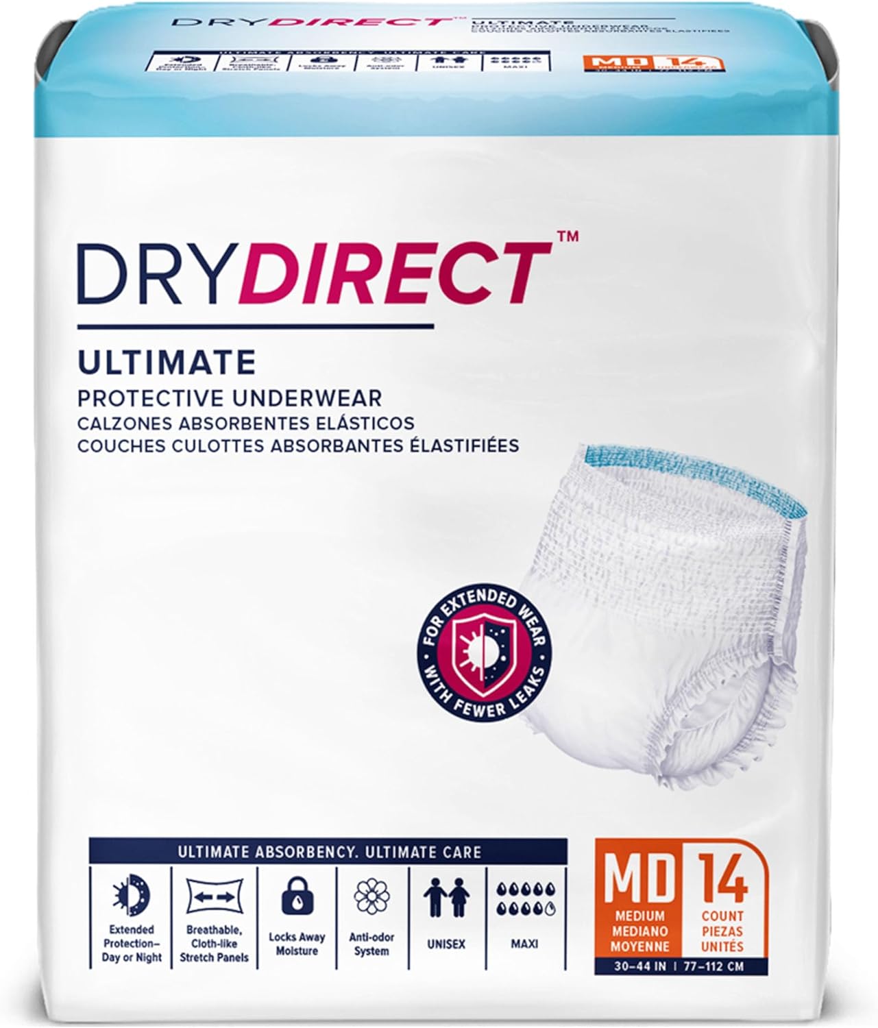 Ultimate Protection: DRY DIRECT Underwear (Medium - 14 Pack)