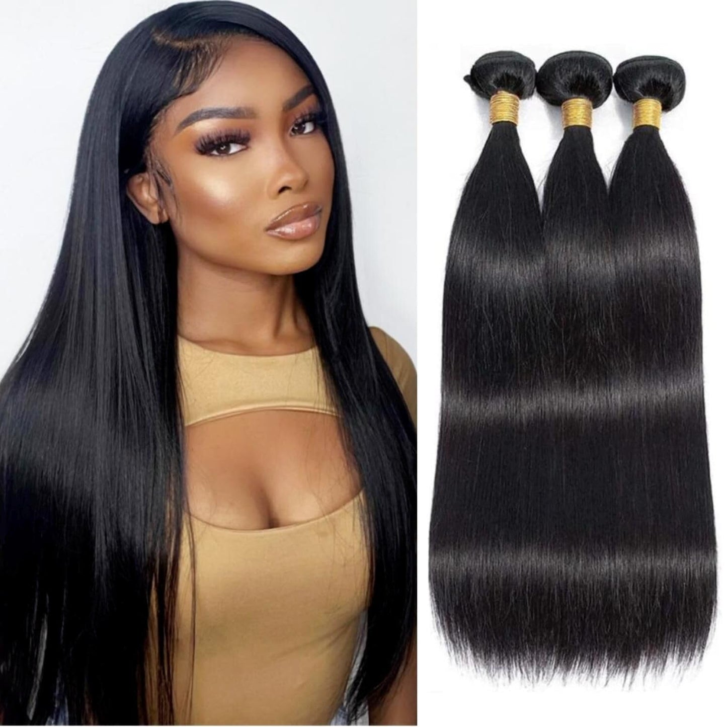 Straight Bundles Human Hair 100% Unprocessed Brazilian Hair
