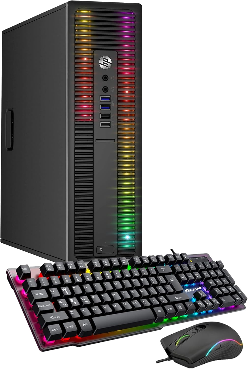 HP ProDesk Gaming PC RGB Lights Intel Core i5 8GB RAM & 256GB SSD Win 10 Pro (Renewed)