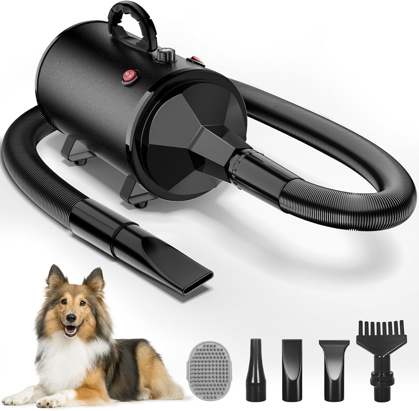 Quiet & Powerful Pet Dryer: 5.2HP High Velocity Blow Dryer