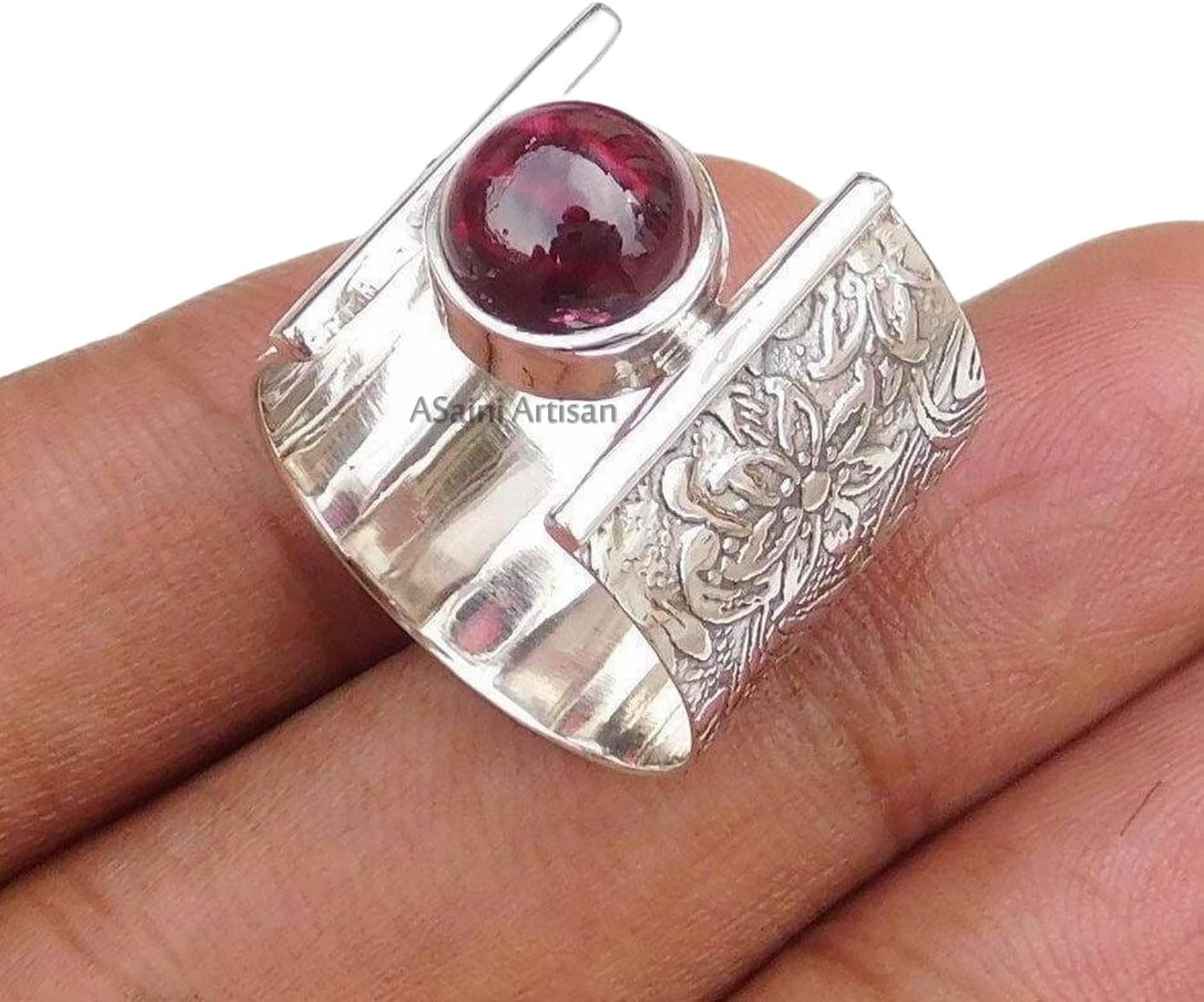 7MM Round Gemstone Sterling Silver Gift Ring for Women