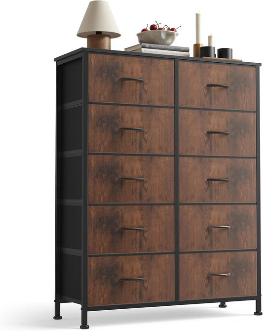 10 Drawer Fabric Dresser Storage Tower for Stylish Organization