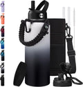 40 oz Water Bottle with Straw - Insulated Flask Keeps Drinks Cold