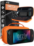 Orzly Orange Protective Carry Case for Nintendo Switch 2 - Travel