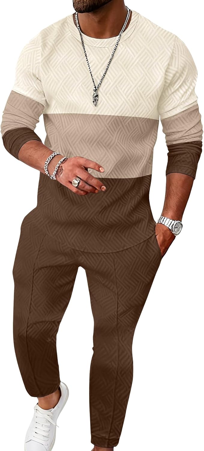 UOUA Mens 2 Piece Sweatsuits Set for Comfort and Style