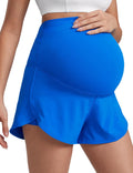 Maternity Workout Shorts for Women - 2-in-1 Dolphin Soft 3in Inseam