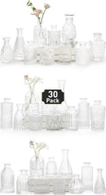 Glass Bud Vase Set of 30 - Clear Mini Vases for Centerpieces