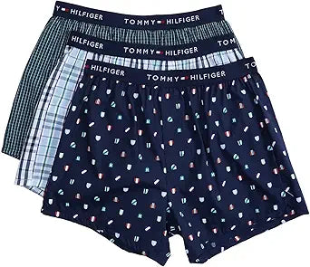 Tommy Hilfiger Men's Cotton Classics Slim Fit Woven Boxer 3-Pack