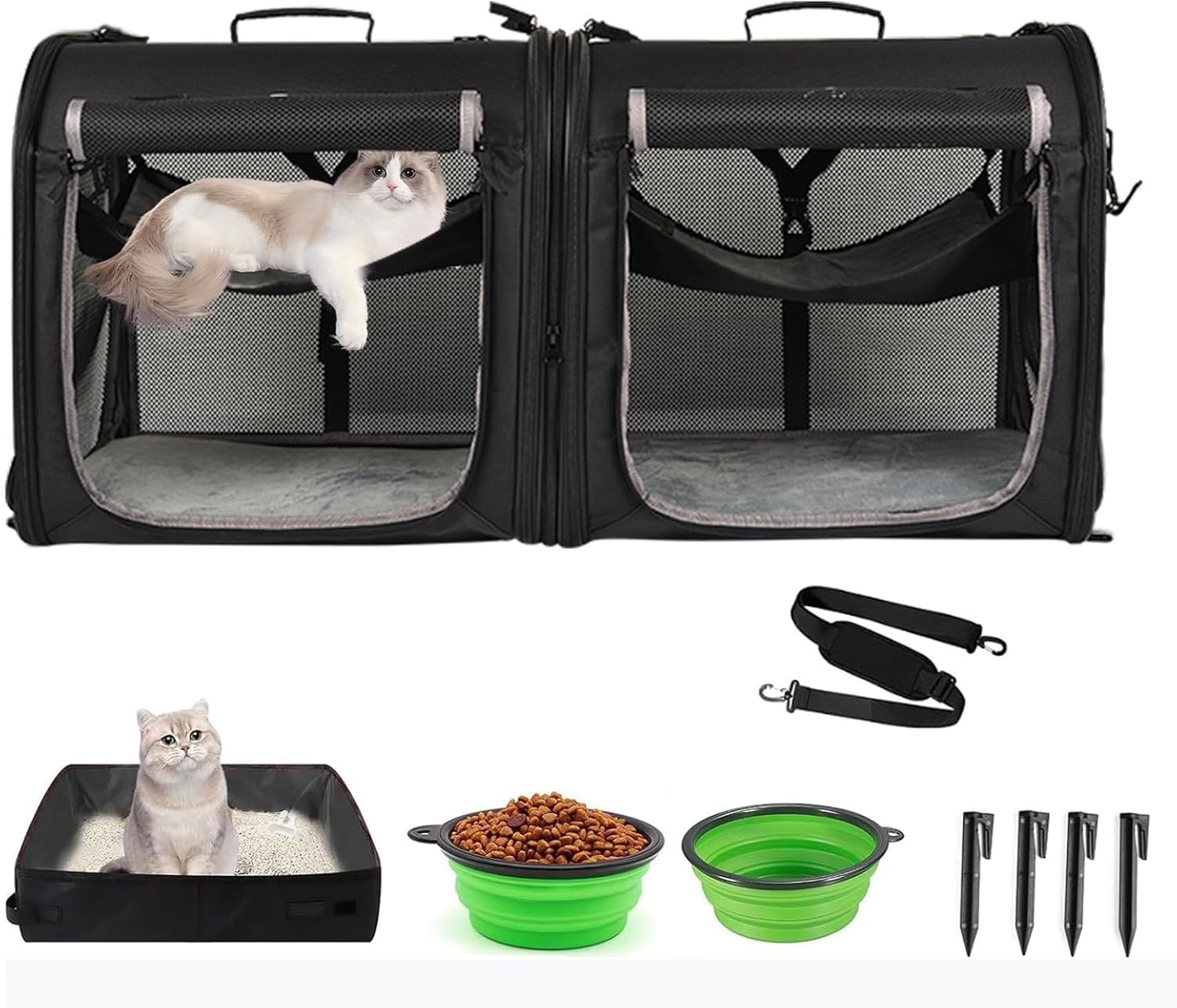 Portable 2-in-1 Pet Carrier for Medium Dogs and Cats Travel