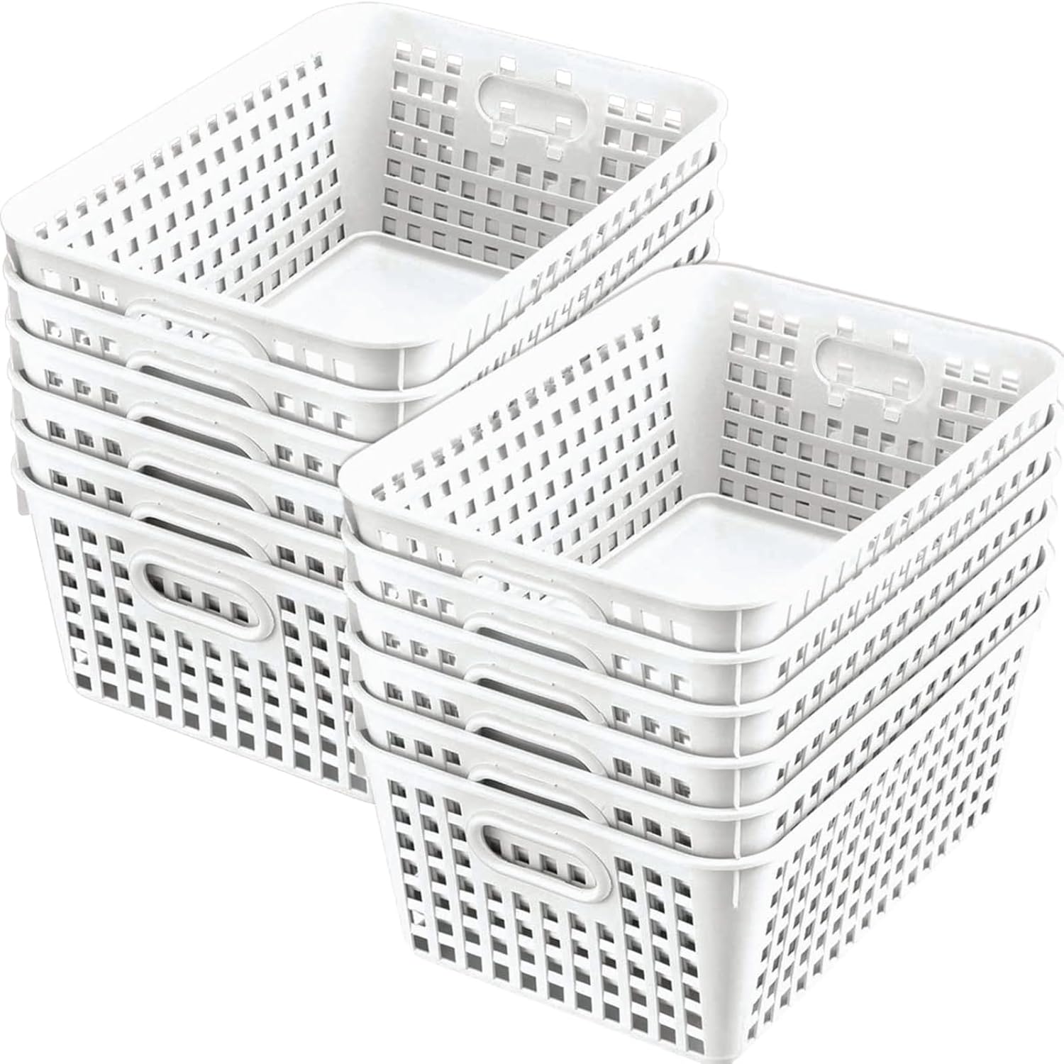 Large Plastic Book Baskets for Classroom and Home Organization