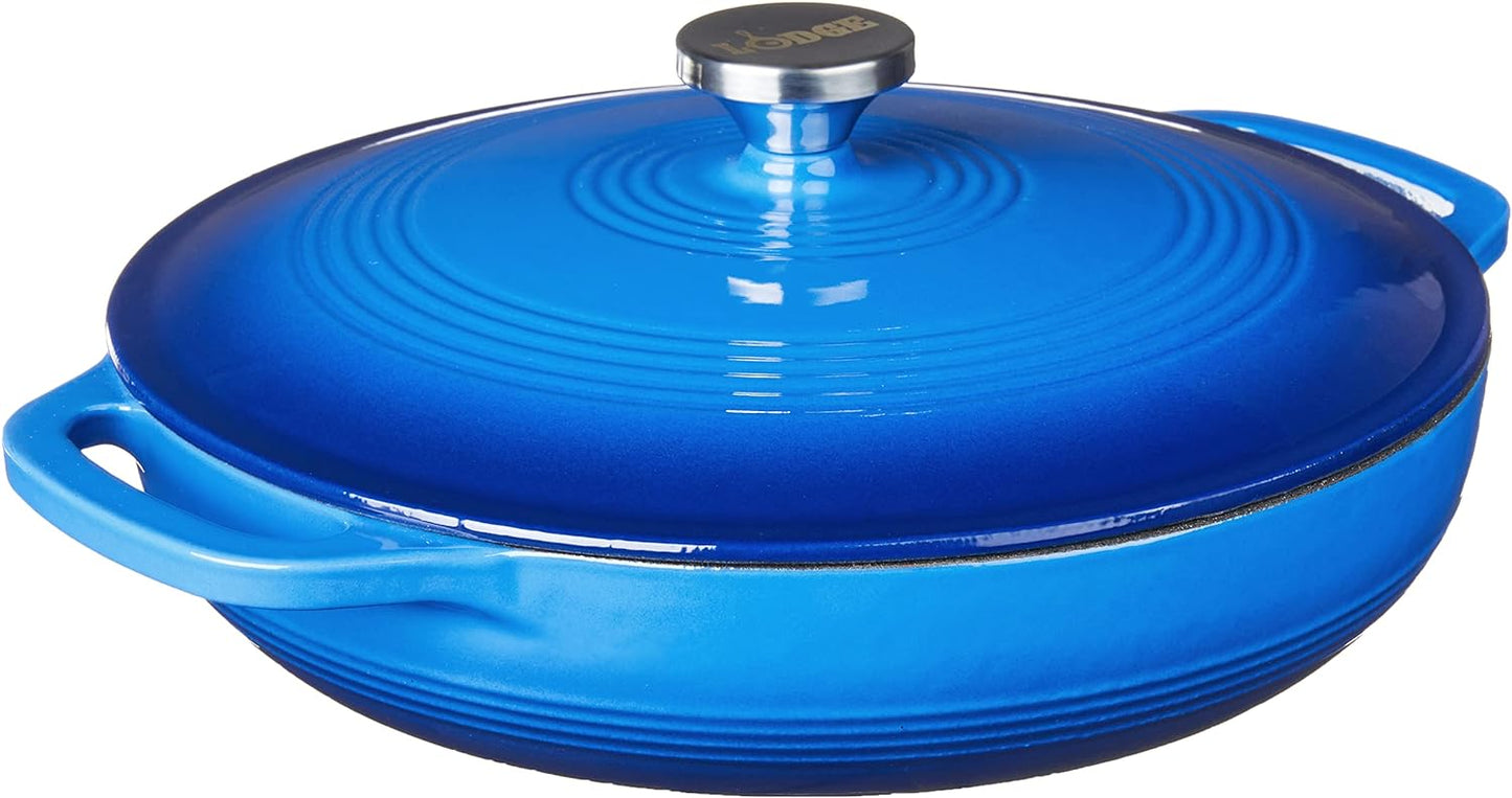 Lodge 3.6 Quart Enameled Cast Iron Oval Casserole for Cooking