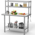 Stainless Steel Work Table with Overshelves 30in x 24in - Durable Prep
