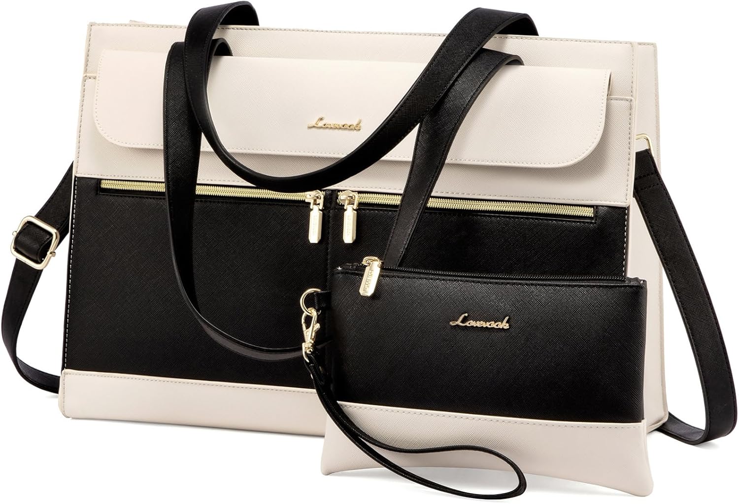 LOVEVOOK Laptop Tote for Women - Stylish 15.6 Inch Briefcase