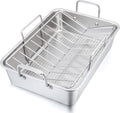 P&P CHEF 16in Roaster Roasting Pan with V-Rack and Baking Rack