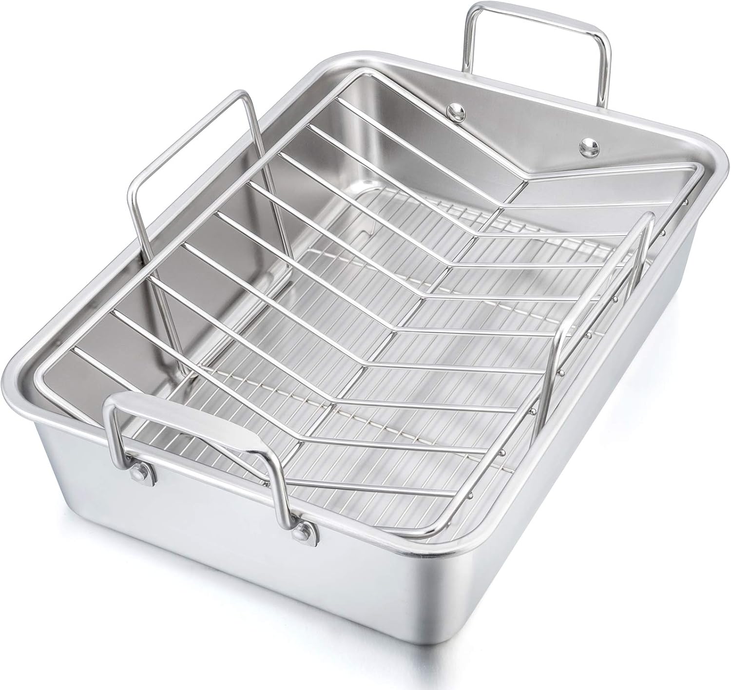 P&P CHEF 16 Roaster Pan with Racks for Healthy Cooking