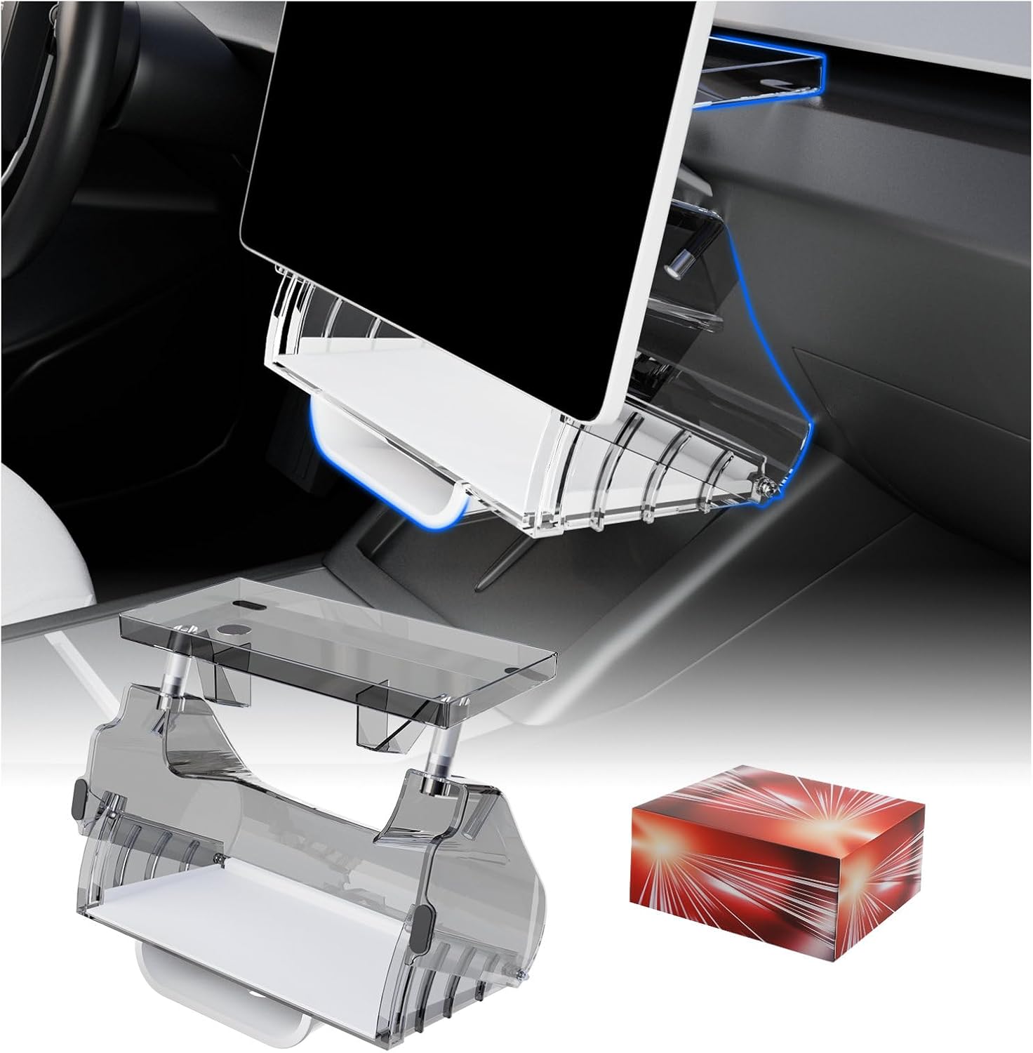 Hideable Under Screen Storage Organizer for Tesla Model Y 2025