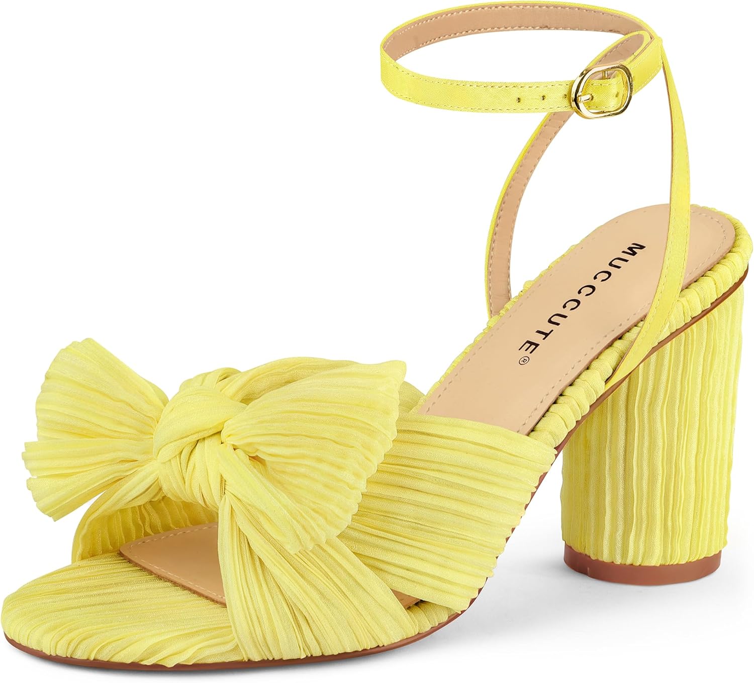 MUCCCUTE Women's Bow Knot Heeled Sandals for Stylish Comfort