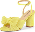 Bow Knot Heeled Sandals Women's Chunky Heels - Comfortable Style Shoes