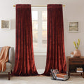 Roslynwood Velvet Luxurious Rust Red Curtain Panels - Room Darkening