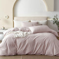 100% Washed Cotton Duvet Cover Set Full - Linen Feel Heathered Greyish