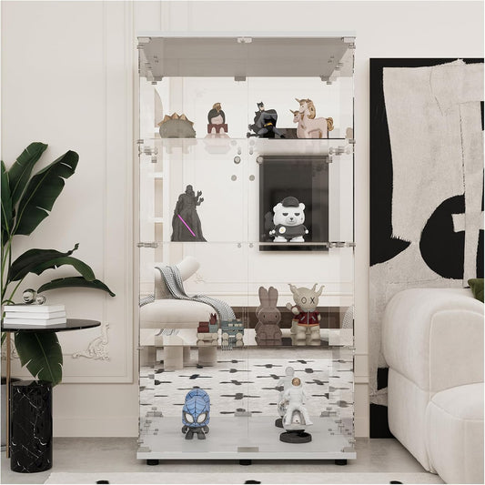 LFT HUIMEI2Y Glass Display Cabinet with Lock and Mirror Design