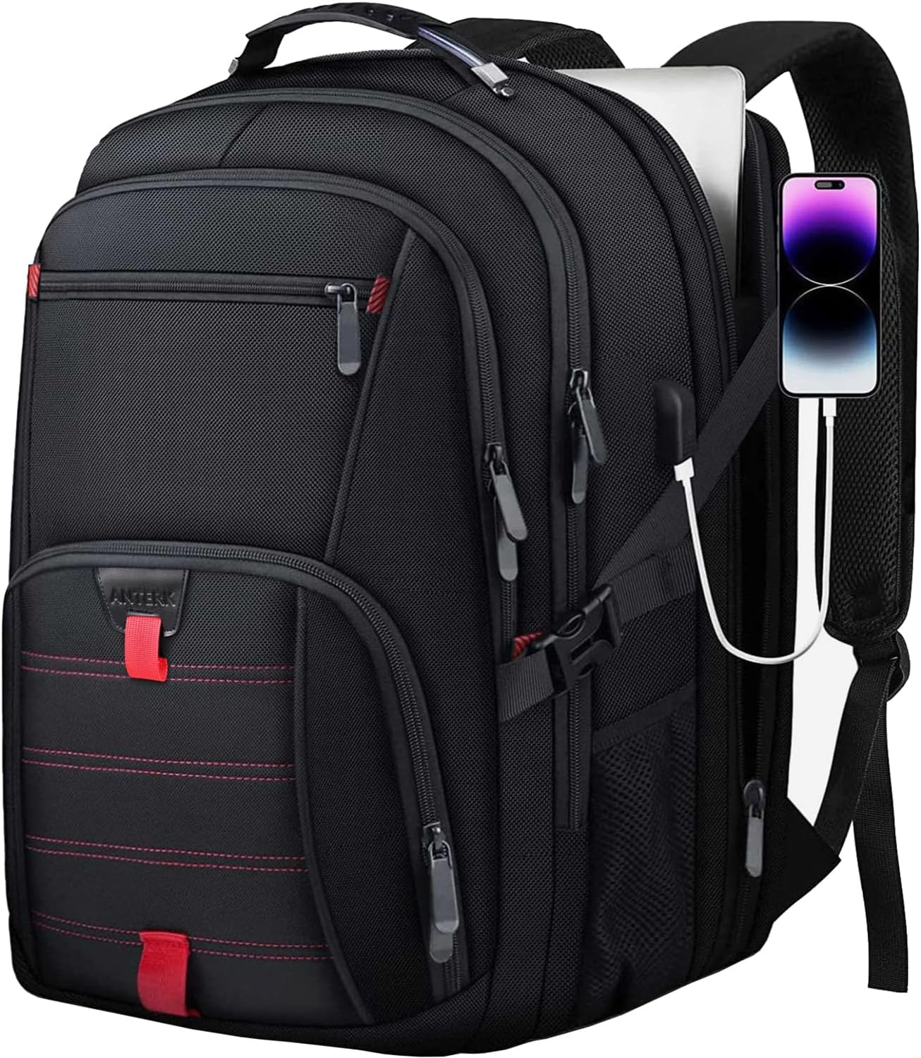 Extra Large Travel Laptop Backpack with USB Port and 55L Capacity