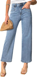 Wide Leg Jeans for Women High Waisted Ankle Stretchy Denim