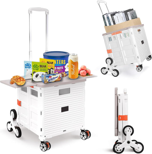 Foldable Utility Cart with Stair Climbing Wheels for Easy Transport