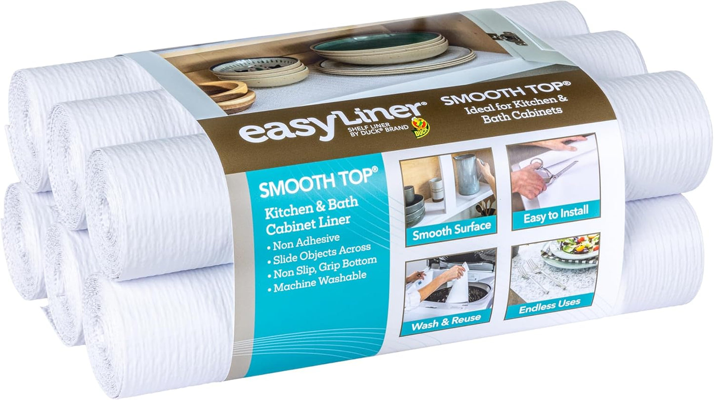 Smooth Top EasyLiner for Cabinets & Drawers - Non Slip Shelf Liner