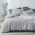 PHF 100% French Flax Linen Duvet Cover Set King - Breathable Cool