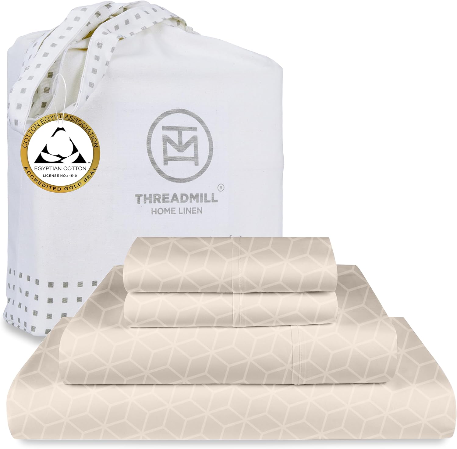 Threadmill Egyptian Cotton Full Size Sheet Set for Cozy Sleep